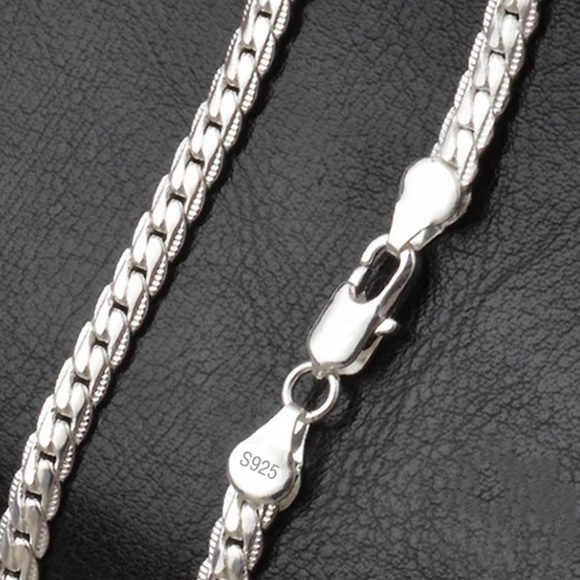 925 Sterling Silver Full Sideways Necklace - Picture 3 of 6